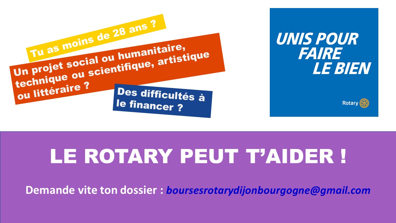 Demande de bourses du Rotary Club Dijon Bougogne jusqu’au 23 novembre 2025