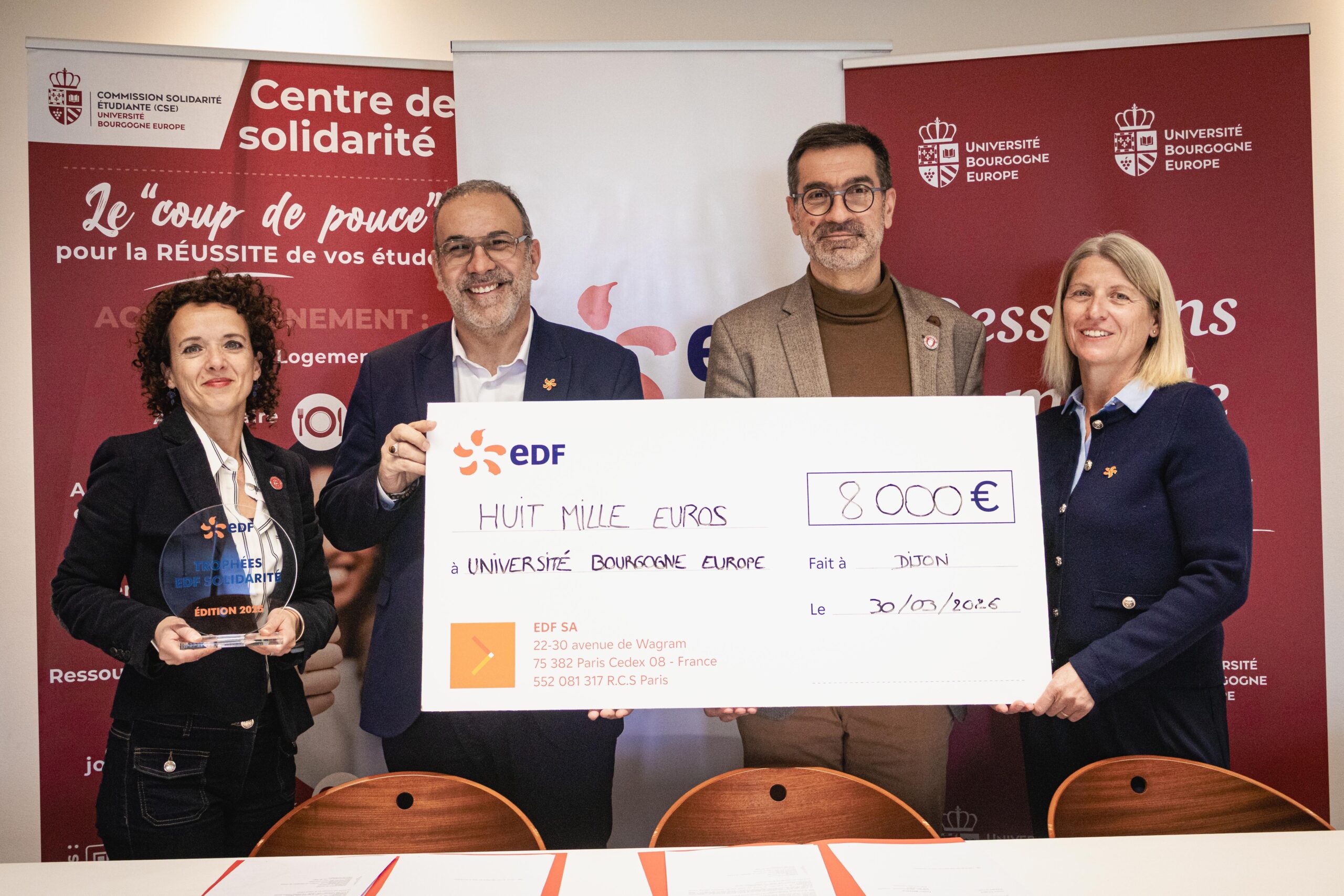 Un partenariat entre l&rsquo;UBE et EDF au service de la solidarité étudiante